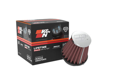 K&N Universal Chrome Filter-Round Tapered-1.688in Flange ID x 2in Top OD x 3in Base OD x 2.75in H RC-1070