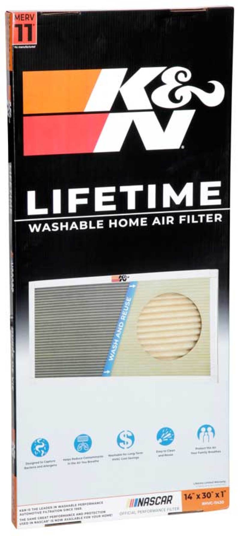 K&N HVAC Filter - 14 x 30 x 1 HVC-11430