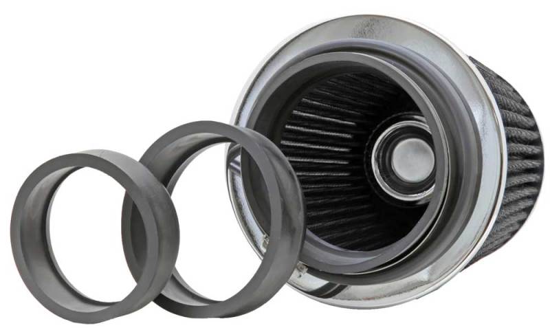 K&N Universal Filter Chrome Round Tapered White - 4in Flange ID x 1.125in Flange Length x 5.5in H RG-1001WT