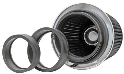 K&N Universal Filter Chrome Round Tapered White - 4in Flange ID x 1.125in Flange Length x 5.5in H RG-1001WT