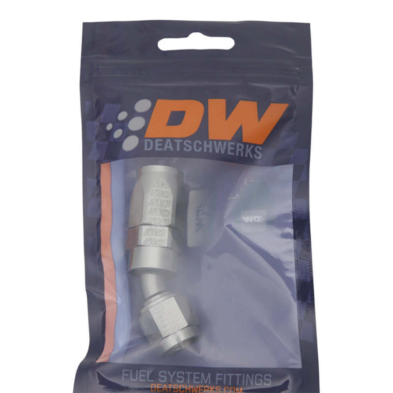 DeatschWerks 6AN Female Swivel 30-Degree Hose End CPE - Anodized Titanium 6-02-0818