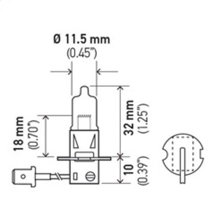 Hella Bulb H3 12V 55W Pk22S T325 +50 H3P50