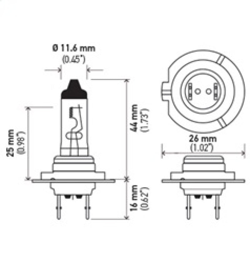 Hella High Wattage Bulb H7 12V 100W PX26d T4.6 H7 100W