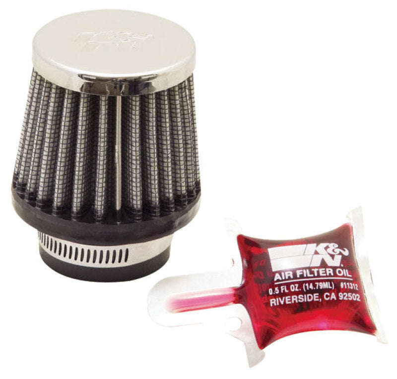 K&N Universal Chrome Filter 1 3/8 inch FLG / 2 1/2 inch Base / 2 inch Top / 2 1/4 inch Height RC-0790