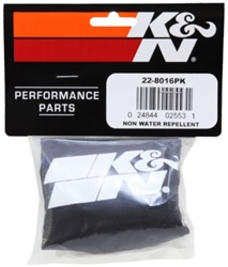 K&N Universal Precharger Round Straight Air Filter Wrap Black 22-8016PK