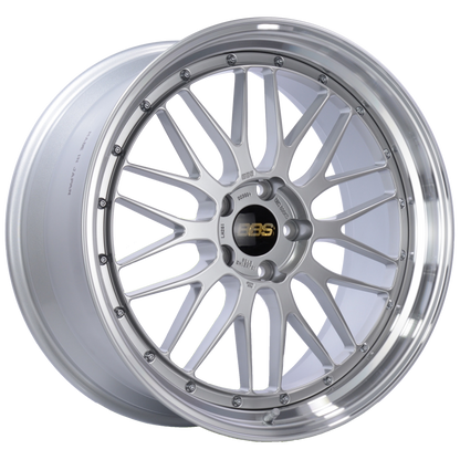 BBS LM 21x10 5x120 ET38 Diamond Silver Center Diamond Cut Lip Wheel -82mm PFS/Clip Required LM261DSPK