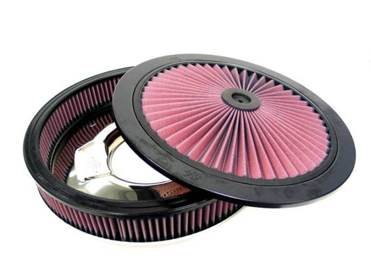 K&N X-Stream Round Custom Top Assembly Filter - Red 12in ID 5.125in Inlet Dia 2.313in Height 66-3000