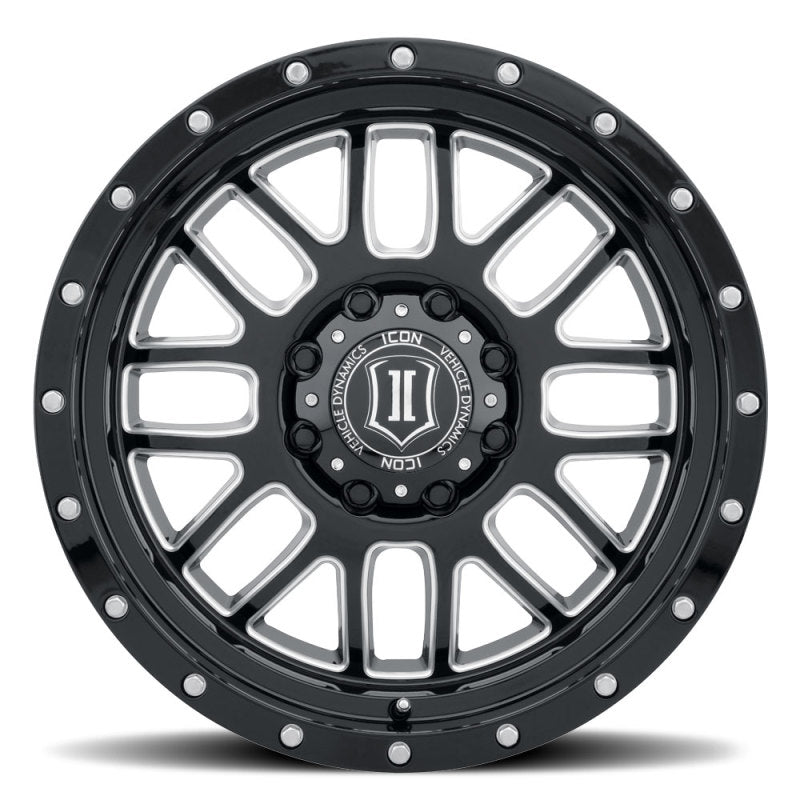 ICON Alpha 20x9 8x170 0mm Offset 5in BS Gloss Black Milled Spokes Wheel 1220908150GBMW