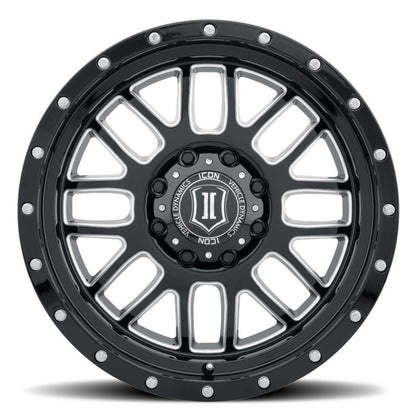 ICON Alpha 20x9 8x170 0mm Offset 5in BS Gloss Black Milled Spokes Wheel 1220908150GBMW