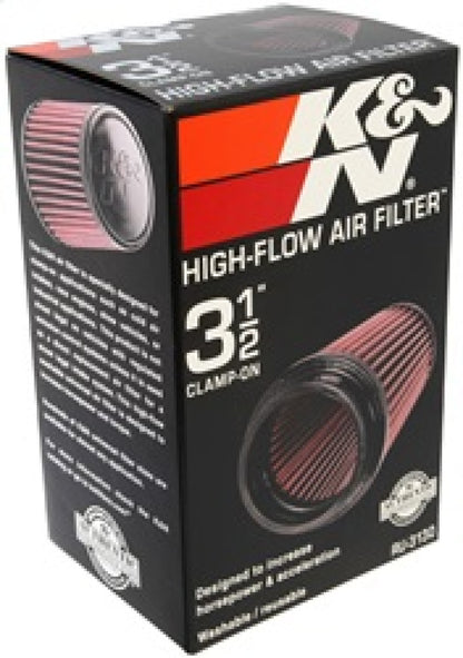 K&N Filter Universal Rubber Filter 3 1/2 inch Flange 4 5/8 inch Base 3 1/2 inch Top 7 inch Height RU-3130