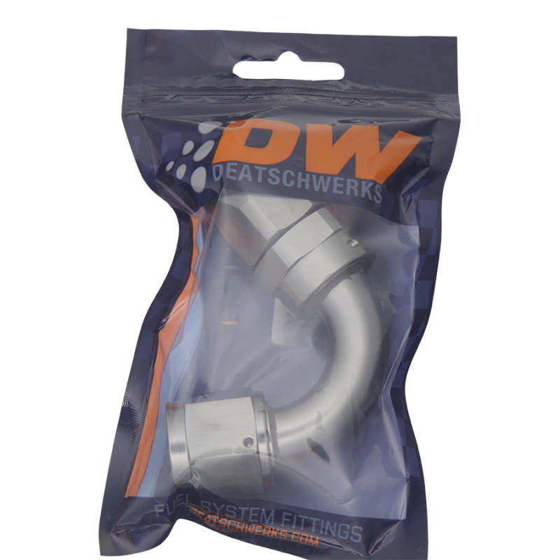 DeatschWerks 10AN Female Swivel 120-Degree Hose End CPE - Anodized Titanium 6-02-0826