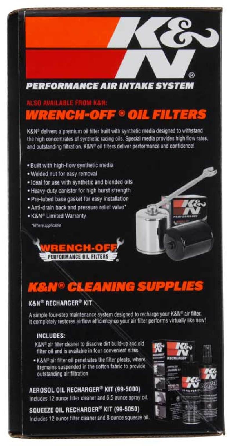 K&N 08-17 Harley Davidson Touring Models Performance Air Intake System Silver 57-1134S