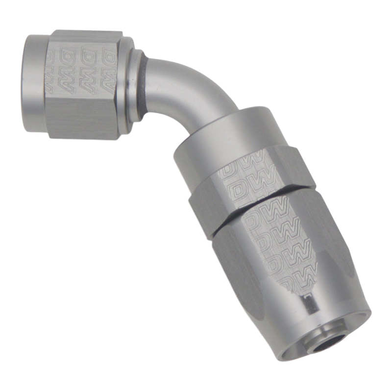 DeatschWerks 6AN Female Flare Swivel 60-Degree Hose End CPE Anodized DW Titanium 6-02-0819