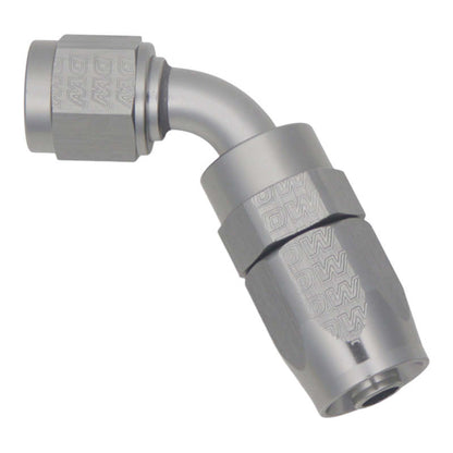 DeatschWerks 6AN Female Flare Swivel 60-Degree Hose End CPE Anodized DW Titanium 6-02-0819