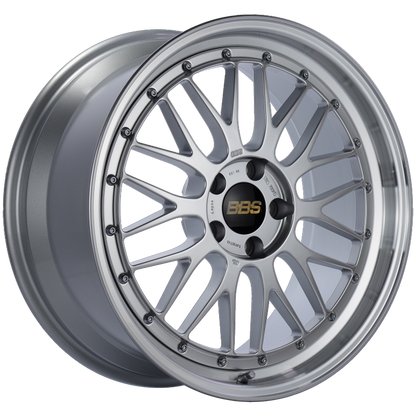 BBS LM 19x9 5x112 ET42 Diamond Silver Center Diamond Cut Lip Wheel -82mm PFS/Clip Required LM250DSPK