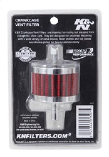 K&N Steel Base Crankcase Vent Filter 3/8in OD Tube  2in OD 1-1/2in Height 62-1090