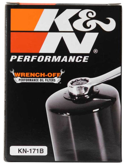 K&N Harley Davidson / Buell 3in OD x 4.063in H Black Oil Filter KN-171B