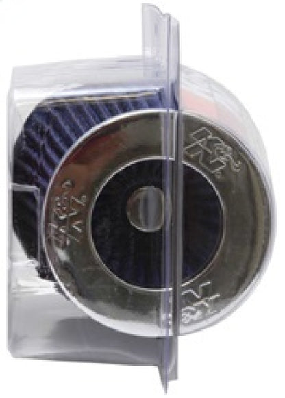 K&N Universal Air Filter Chrome Round Tapered Blue - 4in Flange ID x 1.125in Flange Length x 5.5in H RG-1001BL