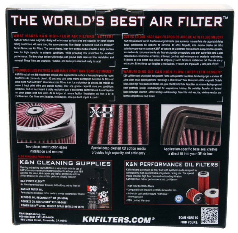 K&N 97-09 Yamaha YZ250F/YZ450F/06-08 RM125/250 Extreme Duty Air Filter YA-2506XD