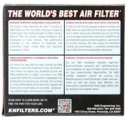 K&N Univ Clamp-On Air Filter - 1-3/4in FLG O/S 4in X 3in B 3in X 2in T 2-3/4inH OVAL RU-2450
