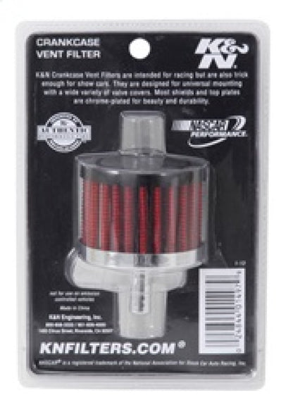 K&N Steel Base Crankcase Vent Filter 0.375in Vent OD x 2in OD x 1.5in Height 62-1000