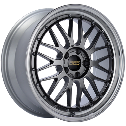 BBS LM 19x8.5 5x112 ET48 Diamond Black Center Diamond Cut Lip Wheel -82mm PFS/Clip Required LM249DBPK