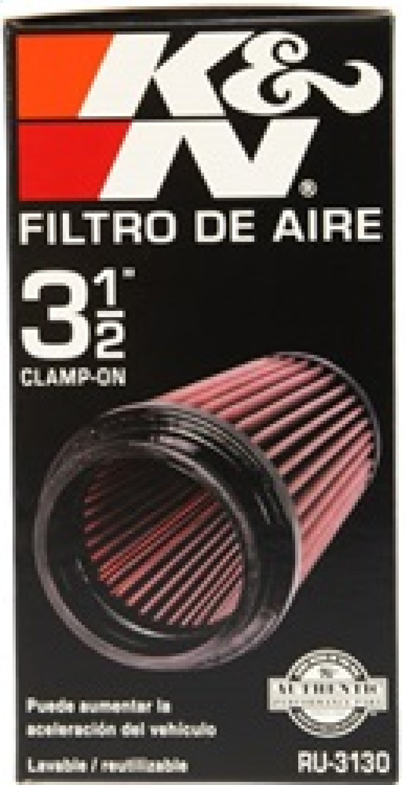 K&N Filter Universal Rubber Filter 3 1/2 inch Flange 4 5/8 inch Base 3 1/2 inch Top 7 inch Height RU-3130