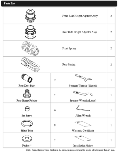 HKS TOYOTA SUPRA A90 ADJUSTABLE SPRING KIT 80280-AT001
