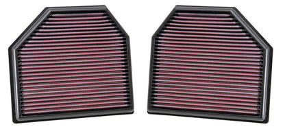 K&N Replacement Air Filter for 11-14 BMW M5/M6 4.4L V8 / 2015 M4/M3 3.0L I6  (2 per box) 33-2488