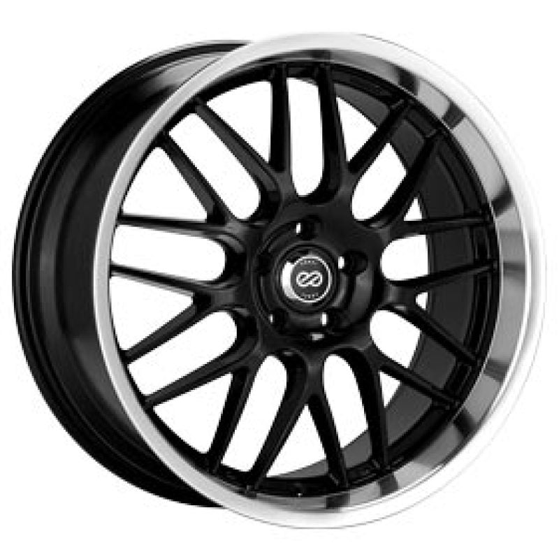 Enkei Lusso 18x7.5 42mm Offset 5x110 Bolt Pattern 72.6 Bore Dia Black w/ Machined Lip Wheel 469-875-5142BK