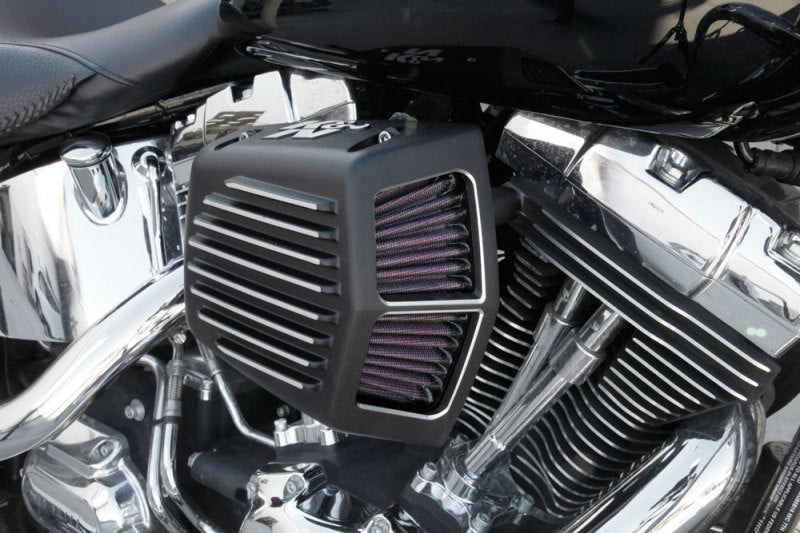 K&N Street Metal Intake System for 01-16 Harley Davidson Softail/Dyna - Shaker Black RK-3950
