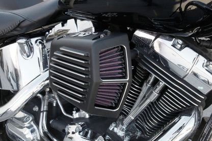 K&N Street Metal Intake System for 01-16 Harley Davidson Softail/Dyna - Shaker Black RK-3950