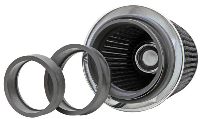 K&N Universal Filter Chrome Round Tapered White - 4in Flange ID x 1.125in Flange Length x 5.5in H RG-1001WT