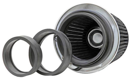 K&N Universal Filter Chrome Round Tapered White - 4in Flange ID x 1.125in Flange Length x 5.5in H RG-1001WT