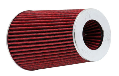 K&N Universal Air Filter Chrome Round Tapered Red - 4in Flange ID x 1.125in Flange Length x 9.5in H RG-1002RD