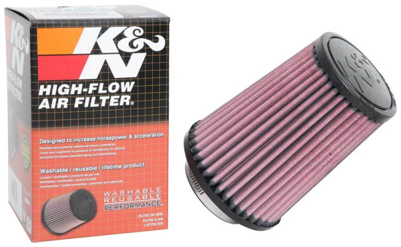 K&N Universal Rubber Filter 2-1/2in Flg / 4-1/2in OD B / 3-1/2in OD T / 6in H - Black Top RU-5062XD