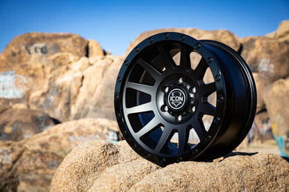 ICON Compression 17x8.5 6x5.5 0mm Offset 4.75in BS 106.1mm Bore Double Black Wheel 2017858347DB