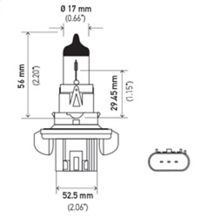 Hella Bulb H13 12V 60/55W P264T T4 +50 H13P50