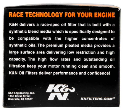 K&N Oil Filter for 2005-2014 BMW K1200 GT/R/RS/S/ K1300 GT/R/S/ R1200 GS/R/RT S1000RR KN-160