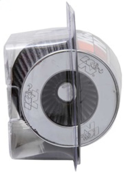 K&N Universal Filter Chrome Round Tapered White - 4in Flange ID x 1.125in Flange Length x 5.5in H RG-1001WT