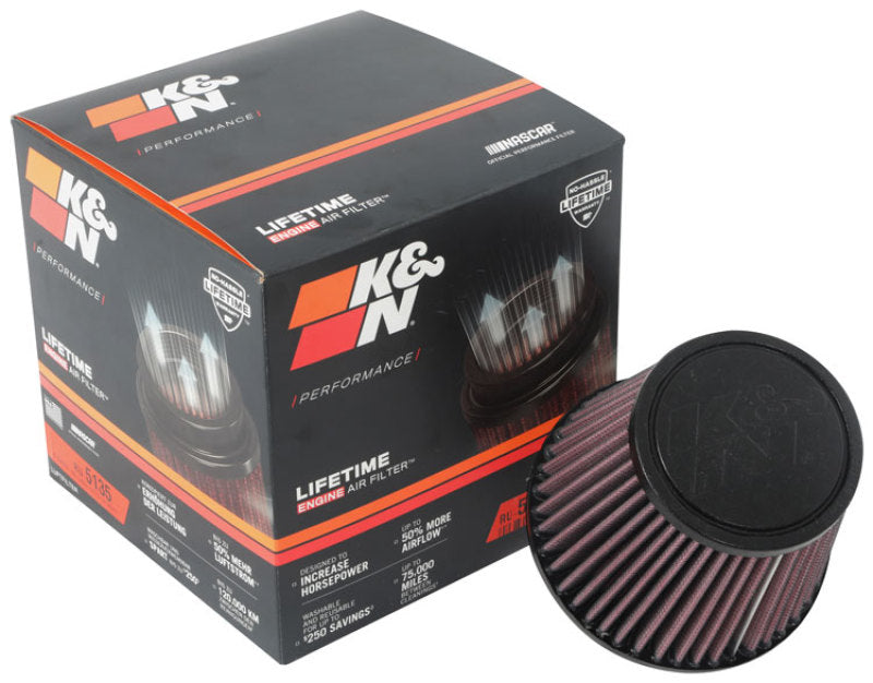 K&N Universal Clamp-On Air Filter 2-3/4in FLG / 5-1/16in B / 3-1/2in T / 4-3/8in H RU-5135