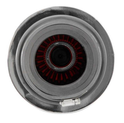 K&N Universal Air Filter Chrome Round Tapered Red - 4in Flange ID x 1.125in Flange Length x 9.5in H RG-1002RD