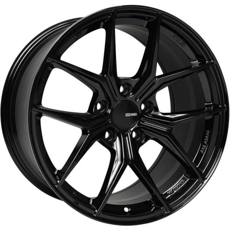 Enkei TSR-X 20x8.5 40mm Offset 5x120 BP 72.6mm Bore Gloss Black Wheel 529-285-1240BK