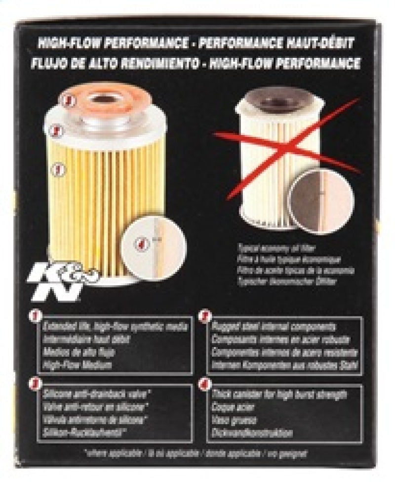 K&N Chevy / Pontiac / GMC / Buick Performance Gold Oil Filter HP-1001