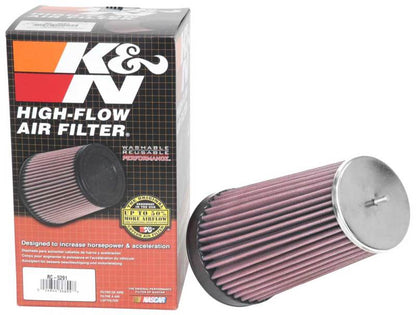K&N Universal Clamp-On Air Filter 2-3/4in Flange 3-1/2in T 8-1/4in Height RC-5291