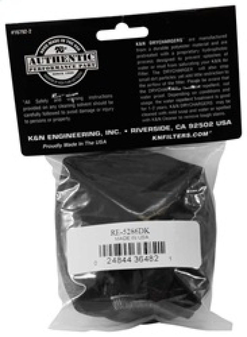 K&N Black Drycharger Rectangle Straight Air Filter Wrap - Black RE-5286DK