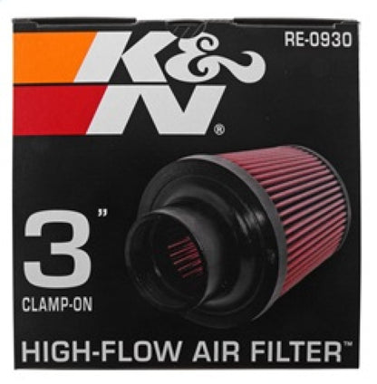 K&N Universal Rubber Filter - Round Tapered 6in Base OD x 3in Flange ID x 6in H RE-0930