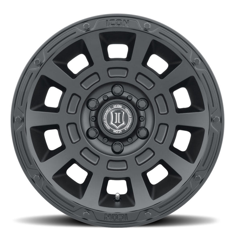 ICON Thrust 17x8.5 6x5.5 25mm Offset 5.75in BS 95.1mm Bore Satin Black Wheel 2817859057SB