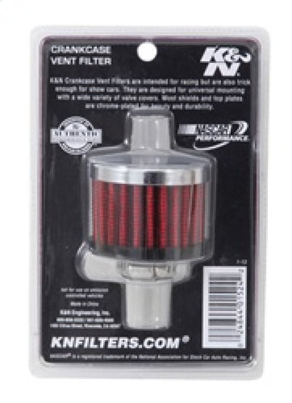 K&N Clamp On Rubber Base Crankcase Vent Filter 0.5in Flange ID 2in OD 1.5in Height 62-1330