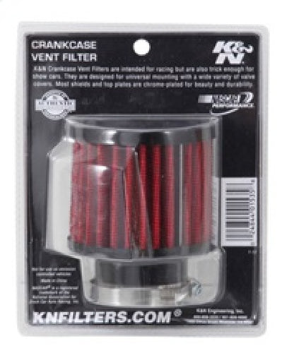 K&N 1.5in Flange ID x 3in OD x 2.5in H Rubber Base Crankcase Vent Filter 62-1450